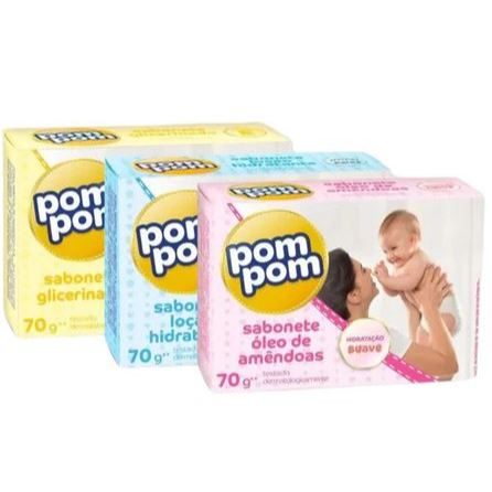 Kit 3 unidades sabonete bebê Infantil Pom Pom diversas fragâncias