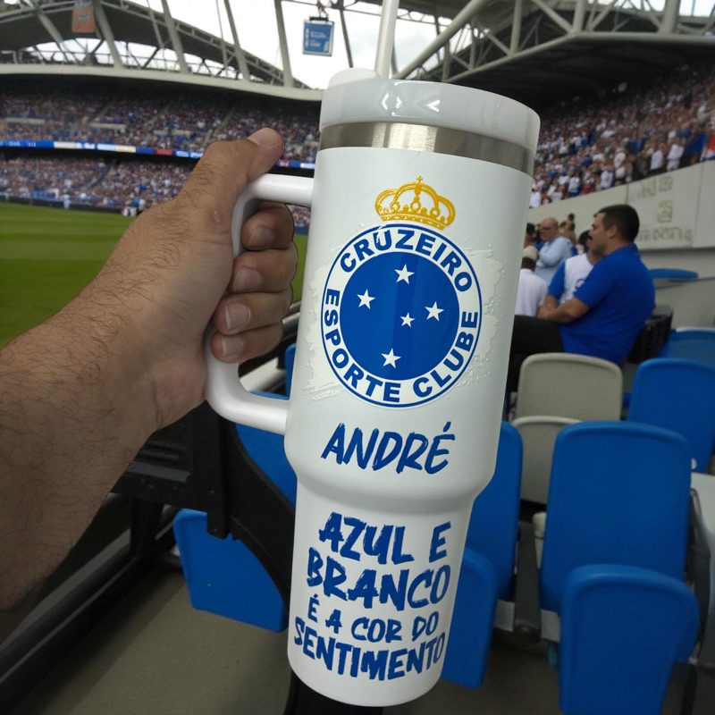 Copo Garrafa Térmico 1200ml Cruzeiro Personalizado com Nome em Oferta na Shopee