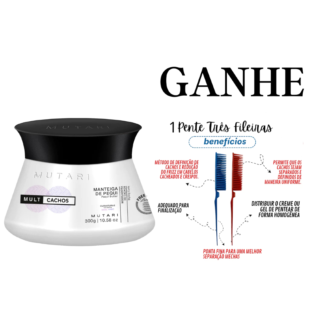 Mutari Modelador De Cachos Manteiga De Pequi Black Mult