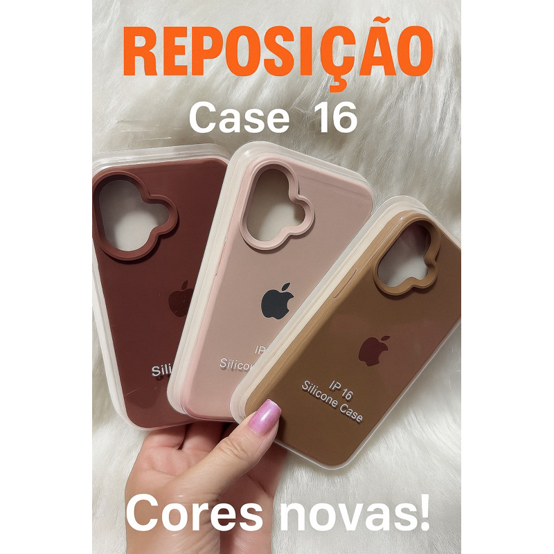Capa de Silicone Premium Forrada  compatível com iPhone  16  – Case Macia Antirrisco, Toque Aveludado e Várias Cores