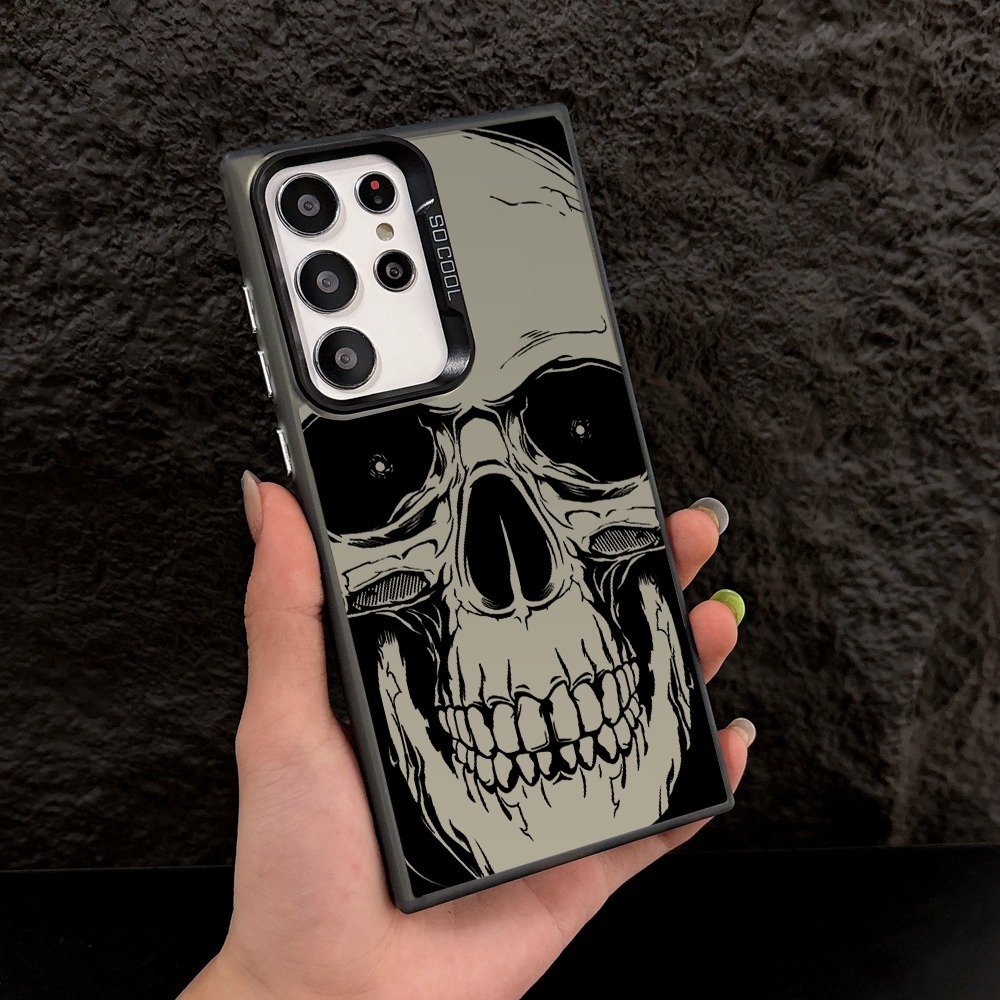 Capinha Capa Para S23 Ultra S24 Ultra S25 Ultra Caveira Case Premium Prote Peli Came Case Orig Prote