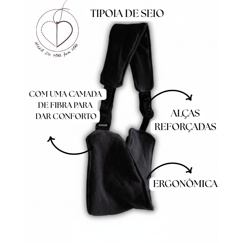 TIPOIA DE SEIO - SUSTENTAÇÃO PARA SEIOS VOLUMOSOS - SUPORTE PARA AMAMENTAÇÃO -AJUSTÁVEL E ERGONÔMICA