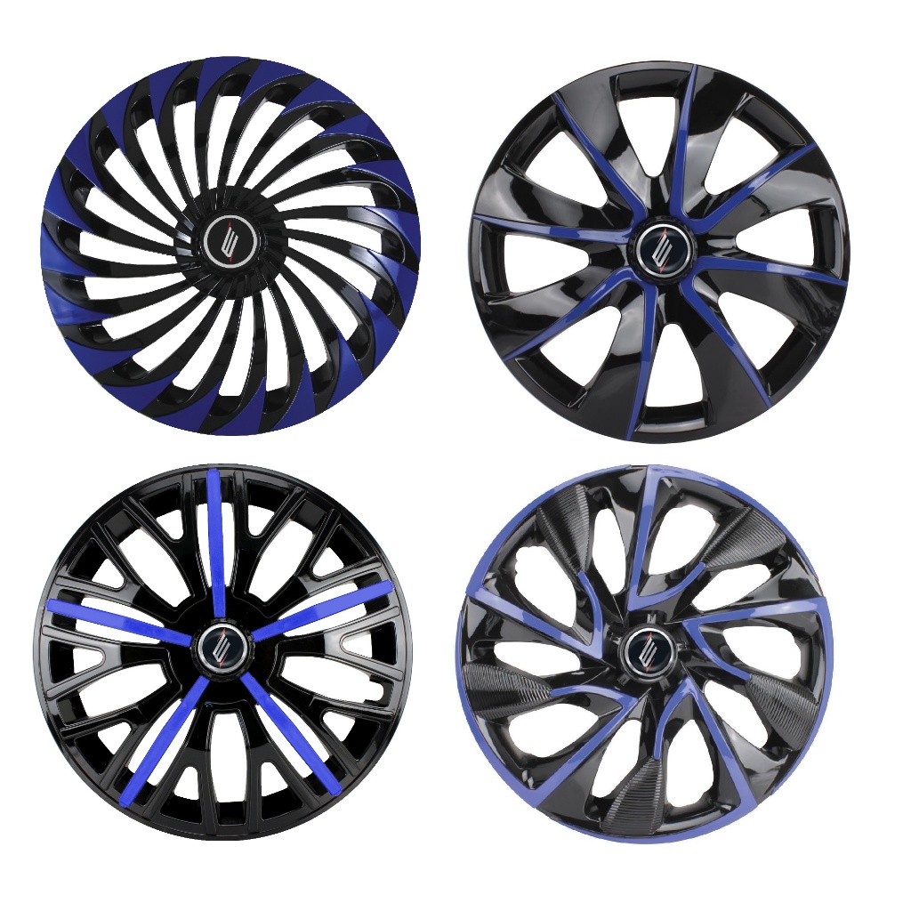Jogo 4 Calotas AZUL Aro 13 Aro 14 Fiat Chevrolet Volkswagen Ford Renault
