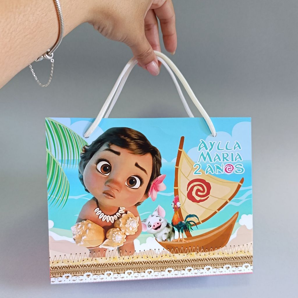 Kit Festa Infantil Moana Baby Caixas Personalizadas + Brinde Forminhas para Docinhos | Lembrancinhas Aniversário Menina