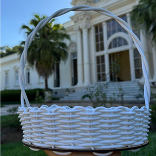 Kit 2 Cestas Fraldeiras Tecidas em Sintético 20 cm para Decoração e Presentes - Cor Branca em Oferta na Shopee