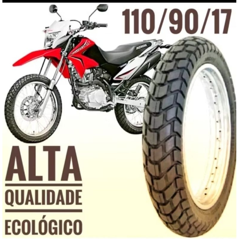 Pneu moto Bros Traseiro 110/90/17 ecológico em Oferta na Shopee