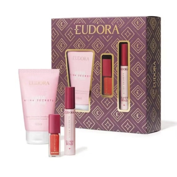 Kit Presente Niina Secrets (3 itens) Hidratante + Gloss Jaspe + Máscara para Cilios Eudora