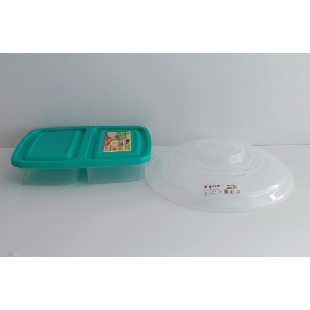 KIT 1 PORTA FRIOS 2 DIVISÓRIA  + 1 TAMPA PARA MICROONDAS MATERIAL PLÁSTICO