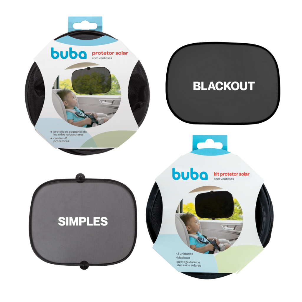 Kit 2 Protetor Solar Infantil Buba Para Carro Com Ventosa Proteção do Sol e Dos Raios Solares em Oferta na Shopee
