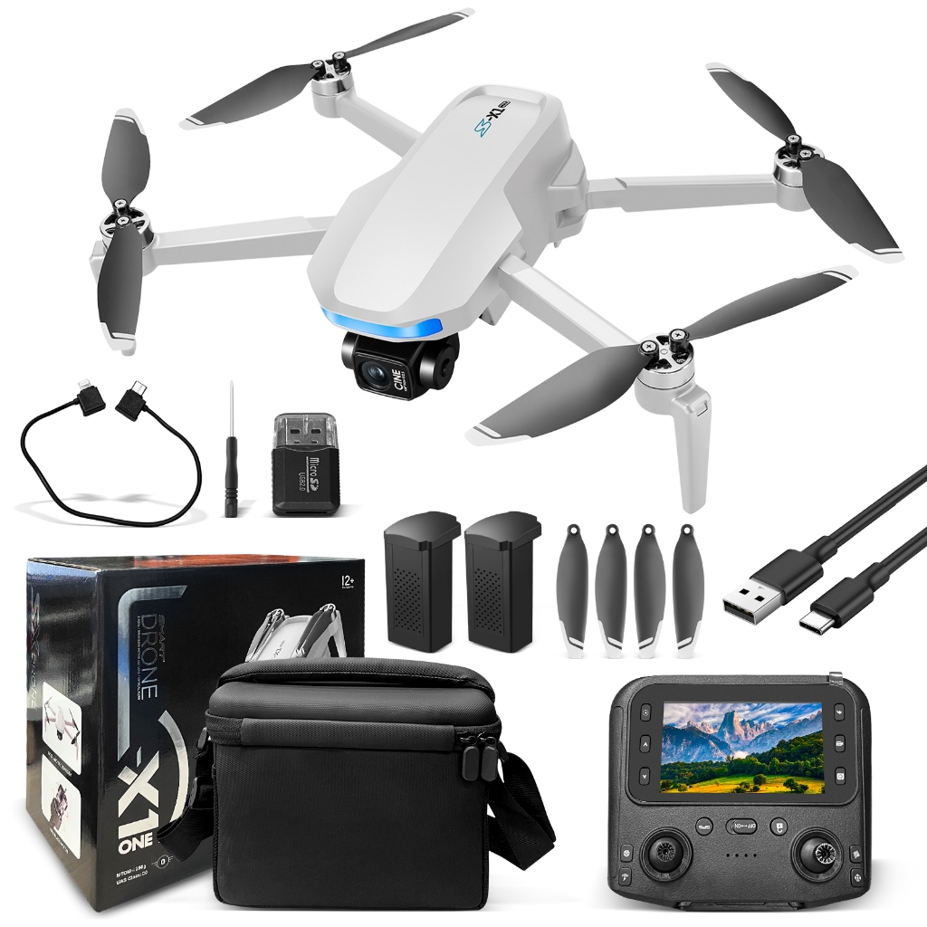 Drone GPS S-X1 Dobrável com Câmera 4K Dupla, Motor Sem Escova, Alcance 500m para Fotografia Aérea