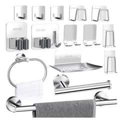 Kit Acessórios Para Banheiro Cabide Toalheiros Papeleira 15 Peças Yesop