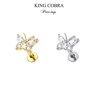 Piercing Borboleta com Zircônia Labret Aço Cirúrgico| Helix, Tragus, Conch, Nariz, Boca-Medusa e Outros KB506 -1 unidade em Oferta na Shopee