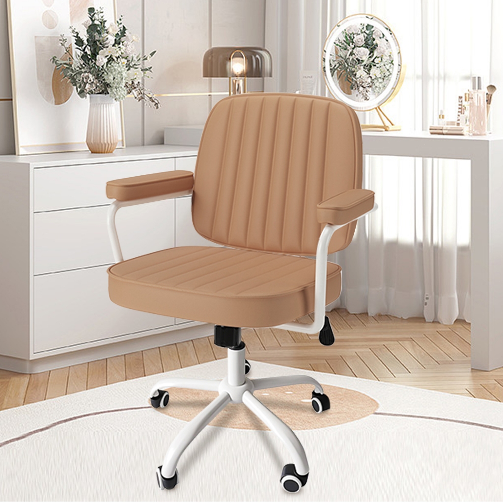 Cadeira De Escritório Giratória Cadeira de Diretor Retrô Luxuosa em Couro, Giratória e Ergonômica para Escritório