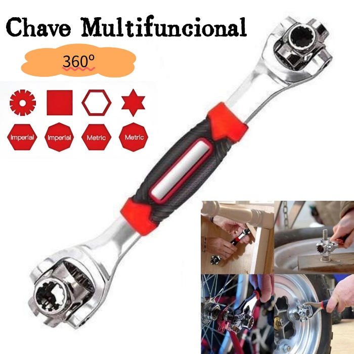 Chave Multifuncional 48 Em 1 360º chave Soquete Universal Profissional