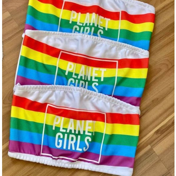 Planet Girls top faixa arco iris
