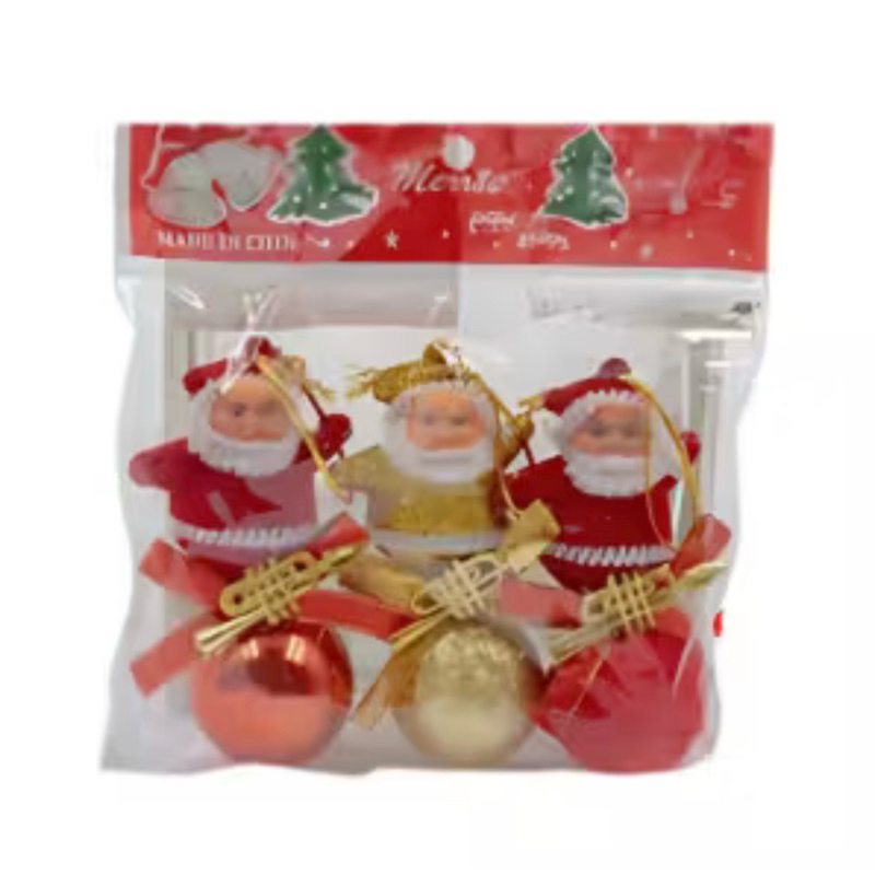 KIT ENFEITE NOEL COM 3 PEÇAS | TAM.: 8x4CM | ÁRVORE DE NATAL | PAPAI NOEL | BOLAS DE ÁRVORE | NATALINO | NATALINA | ANO
