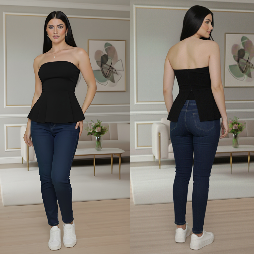 Blusa Tomara que Caia Feminina Alfaiataria com Zíper e Elástico – Moda Casual Elegante em Oferta na Shopee