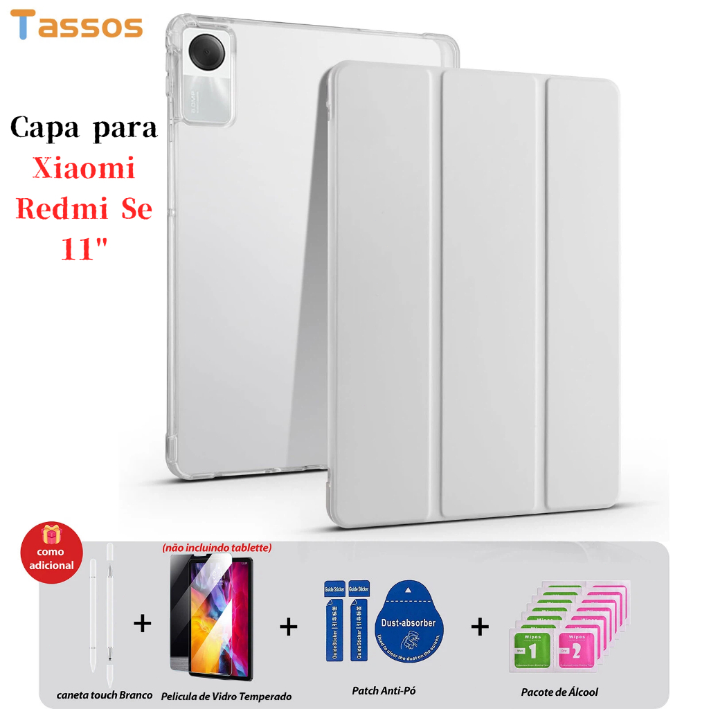 TASSOS Capa Case Transparente Acrílico Para Xiaomi Redmi Pad SE 11" (2023) Com Suporte Caneta