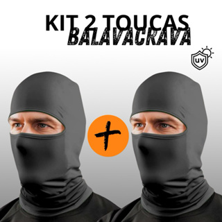 Kit 2 Toucas Ninjas Balaclava UV+50 Proteção Solar Térmica Ideal para Motoqueiro Motoboy Toca Preta em Oferta na Shopee