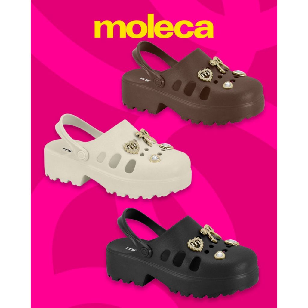 Clog Moleca Feminino Plataforma Confortável Leve 5563 em Oferta na Shopee