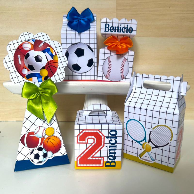 Kit Personalizados Bolas Time Esportes para Festa Infantil Mimo/ Papelaria/ Caixinhas/ aniversário em Oferta na Shopee