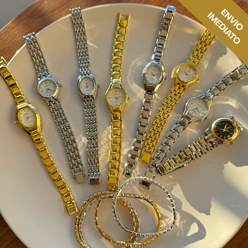 Relógio Potenzia Delicado Feminino Minimalista Clássicos Elegantes Luxo À Prova D’água Blogueira em Oferta na Shopee