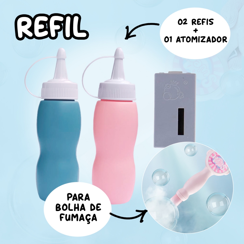 Refil Lança Bolha de Fumaça Bolha de Sabão Bolha Fumaça Brinquedo