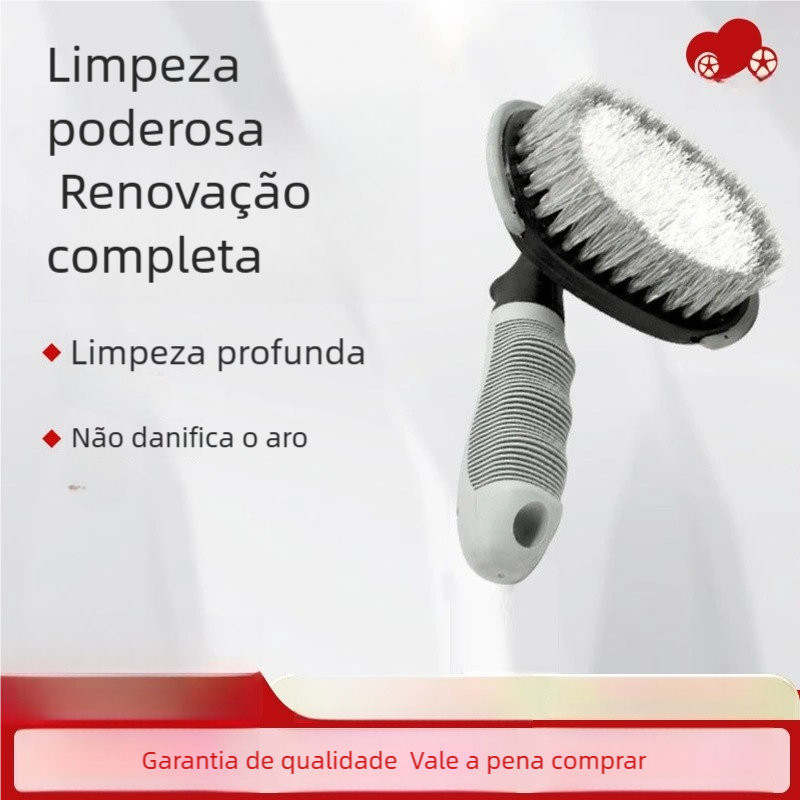 Escova Automotiva Para Limpar Pneu Carro Moto Com Cabo Emborrachado em Oferta na Shopee