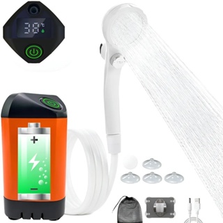 Chuveiro Elétrico Portátil Visor LCD De Temperatura Recarregável Adequado Para Acampamento Caminhadas Viagens em Oferta na Shopee