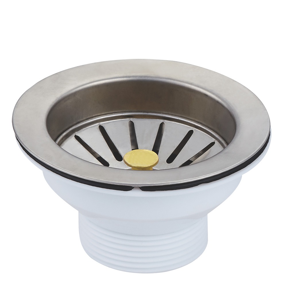 Válvula Americana Escoamento 3.1/2 Aço Inox ABS Pia Cuba Cozinha  Previne Entupimentos Mau Cheiro