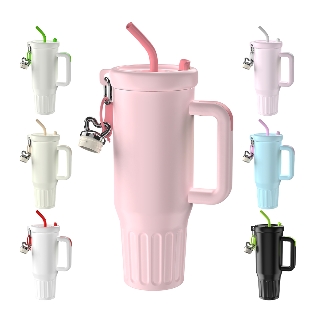 INOVA Copo Térmico Inóx 1200ml Com Alça Anti-vazamento 304 Inóx Canudo Metal E Capa Protetora Presente de Natal