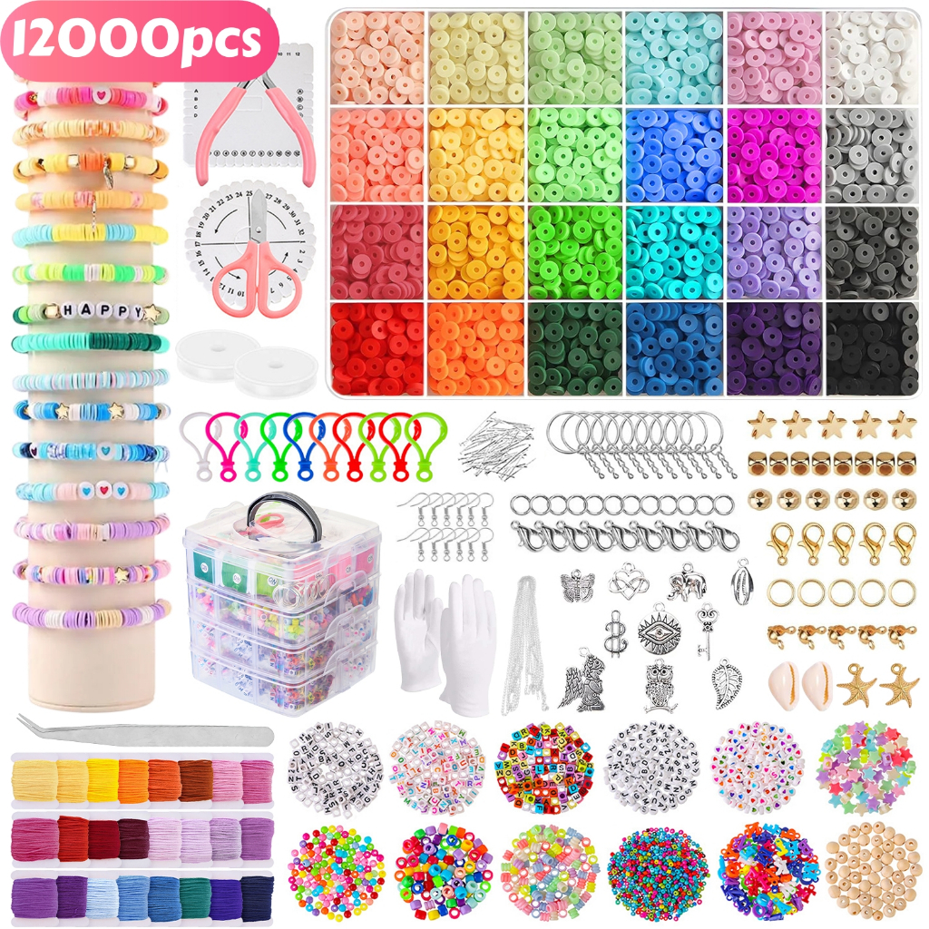 Kit Miçangas Completo 12000p Para Fabricação Joias Pulseiras em Oferta na Shopee
