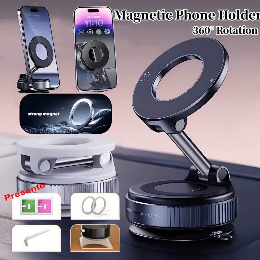 360 °Suporte Magnético Forte Para Telefone Carro Design Dobrável Vácuo Ajustável/Mesa/Uso Universal