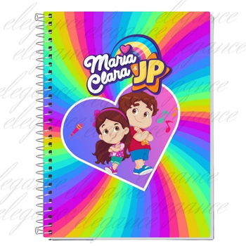 Caderno Escolar Kids Maria Clara & JP | Capa Dura e Espiral Resistente | 1, 10, 15 ou 20 Matérias em Oferta na Shopee