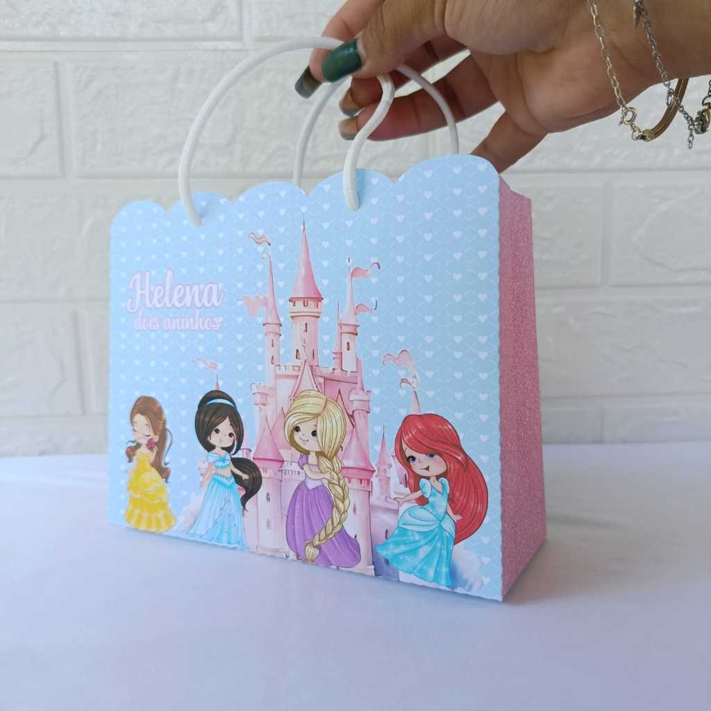 Sacolinhas para Lembrancinha Personalizada Princesas Cute - Festa Infantil - DESMONTADA