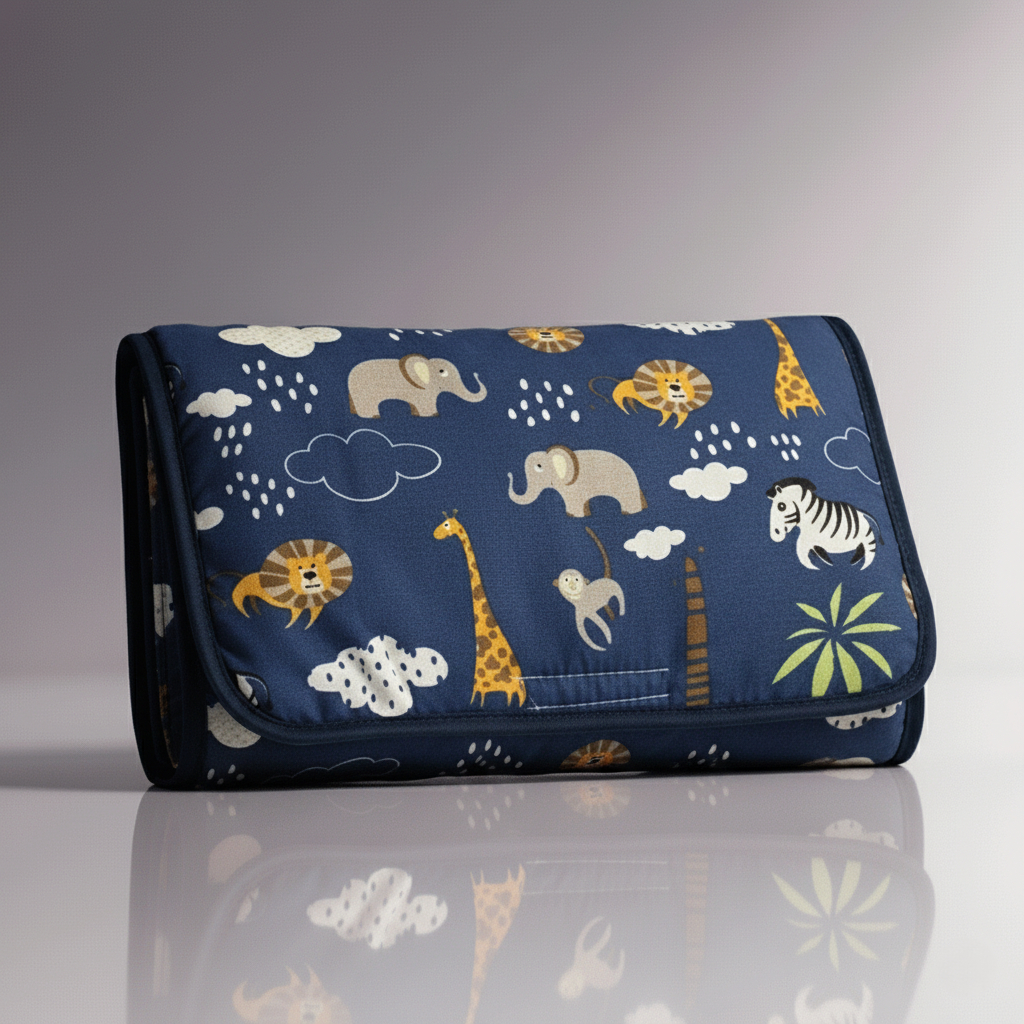 Trocador de Fraldas Portátil Bebê Bebe Impermeável Dobrável com Tecido Estampado 100% Algodão em Oferta na Shopee