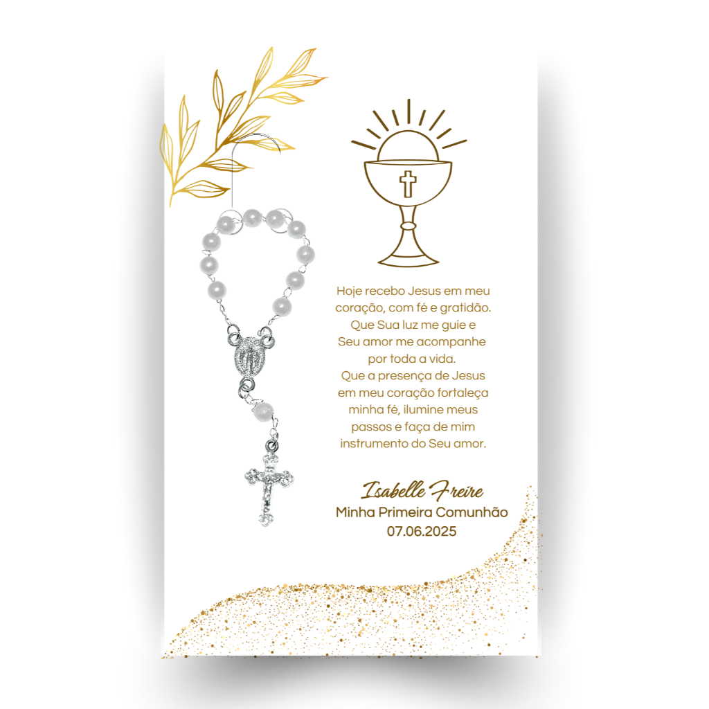 Tag porta mini terço para PRIMEIRA COMUNHÃO | Lembrancinhas, Festa, Religioso | NÃO ACOMPANHA O TERÇO