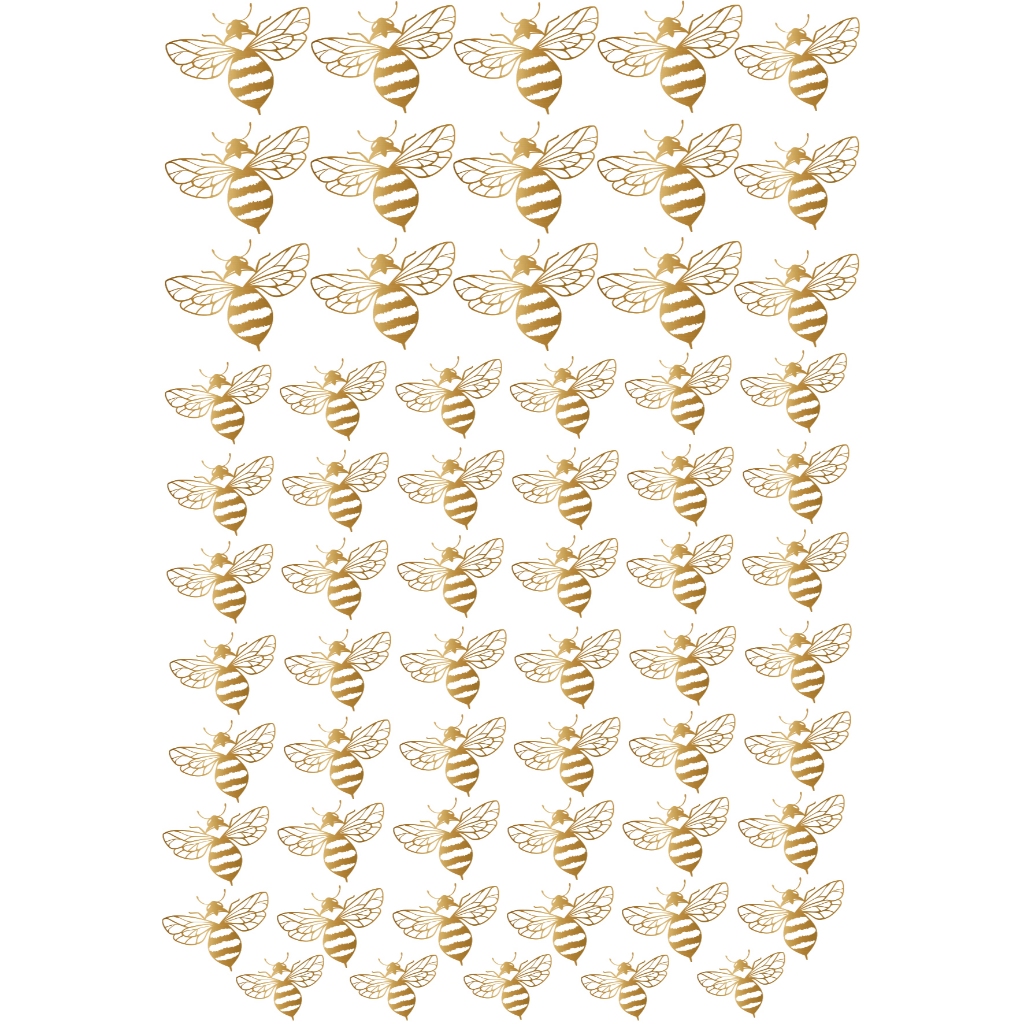 Decalque Porcelana Forno Caseiro - Abelhas Douradas
