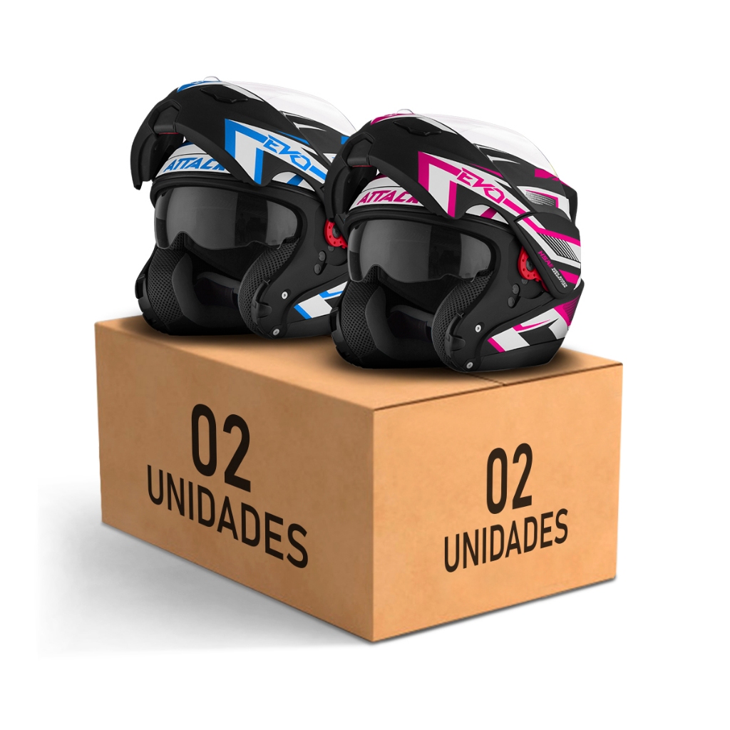 Kit 2 capacetes Capacete Escamoteável Pro Tork Attack Evo Fosco Cores Diversas em Oferta na Shopee