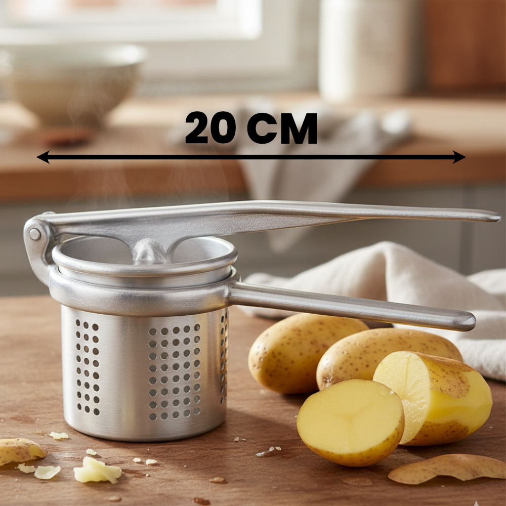 Espremedor Amassador Batata Forte Ferro Inox 20CM Purê Nhoque Utensílios Cozinha Casa — imagem 2 de 2