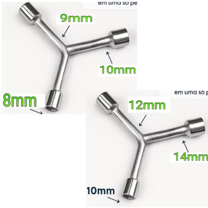 2 Chave Y Tipo Ninja Canhão 6 Medidas (8mm, 9mm10mme 12mm14mm11566+11567