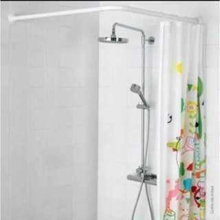 Suporte Cortina Box.... Alumínio Banheiro  Varão Tubo Curvo Aço Em L em Oferta na Shopee