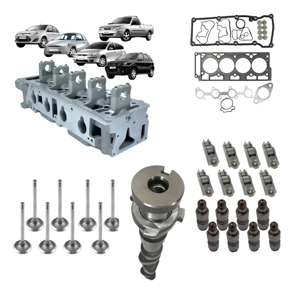 Cabeçote Novo Pronto Pra Montagem Para Ford Ka Fiesta Courier Focus 1.6 8v Zetec em Oferta na Shopee