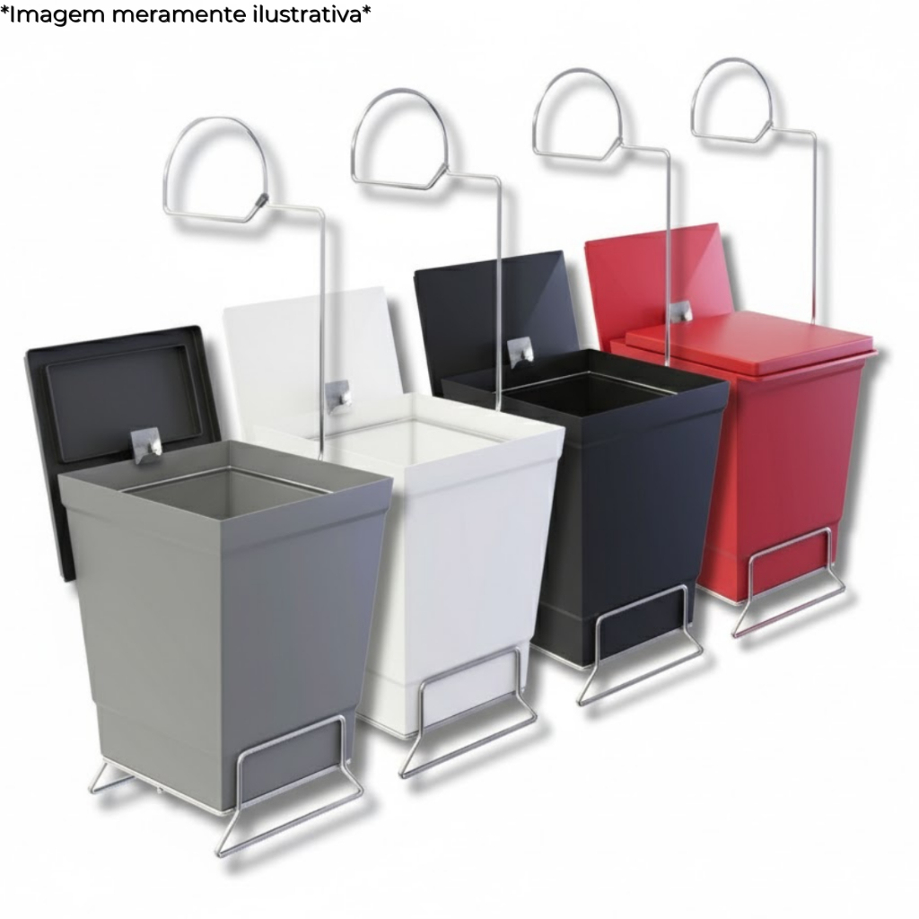 Lixeira para Banheiro e Lavabo com Suporte Cromado para Papel Higiênico Elegante - Stolf