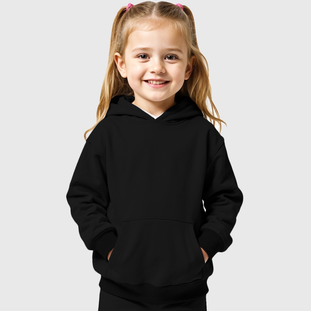 Moletom Infantil Menina Liso Canguru com Capuz e Bolso