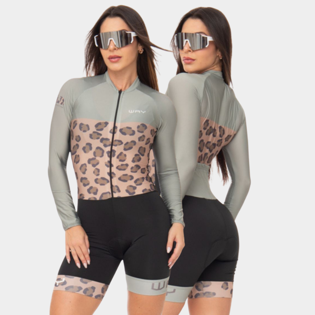 Macaquinho Macacão Ciclismo Feminino Manga Longa Inverno Forro Acolchoado Gel Pedal Bike em Oferta na Shopee