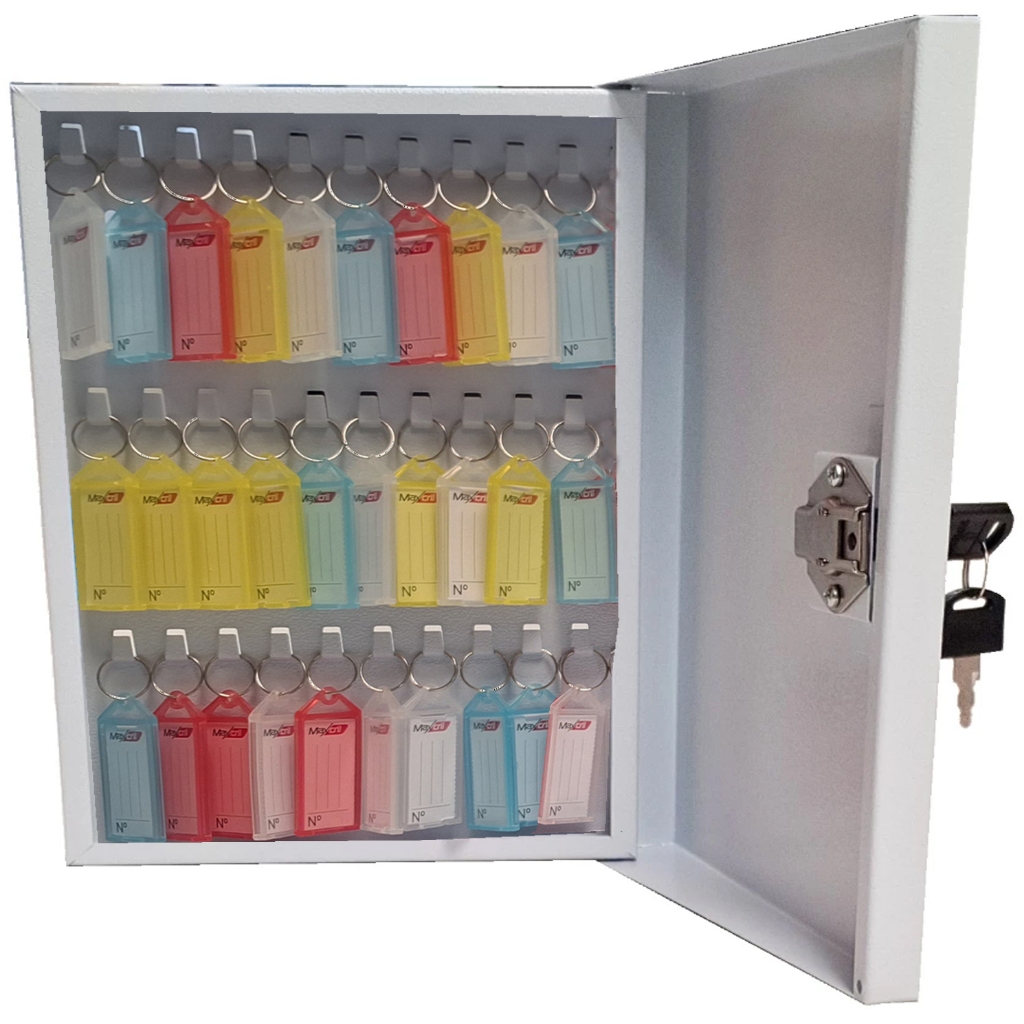 Claviculário Branco Organizador para 30 Chaves Armário Porta Chaveiros Em Aço 750.030 NILART