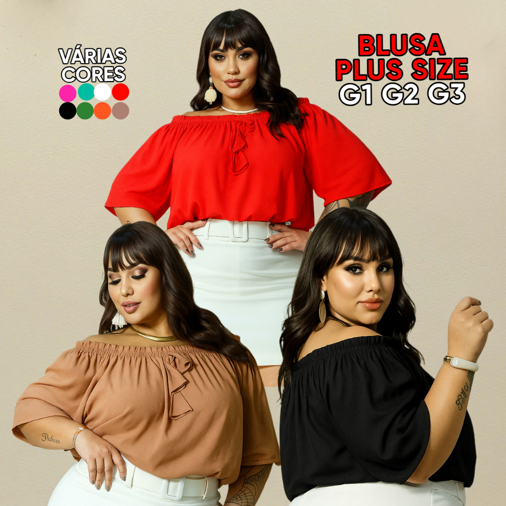 BLUSA FEMININA PLUS SIZE CIGANINHA MANGA CURTA BLUSINHA CIGANA LOOK VERÃO CURVE G1 G2 G3 G4