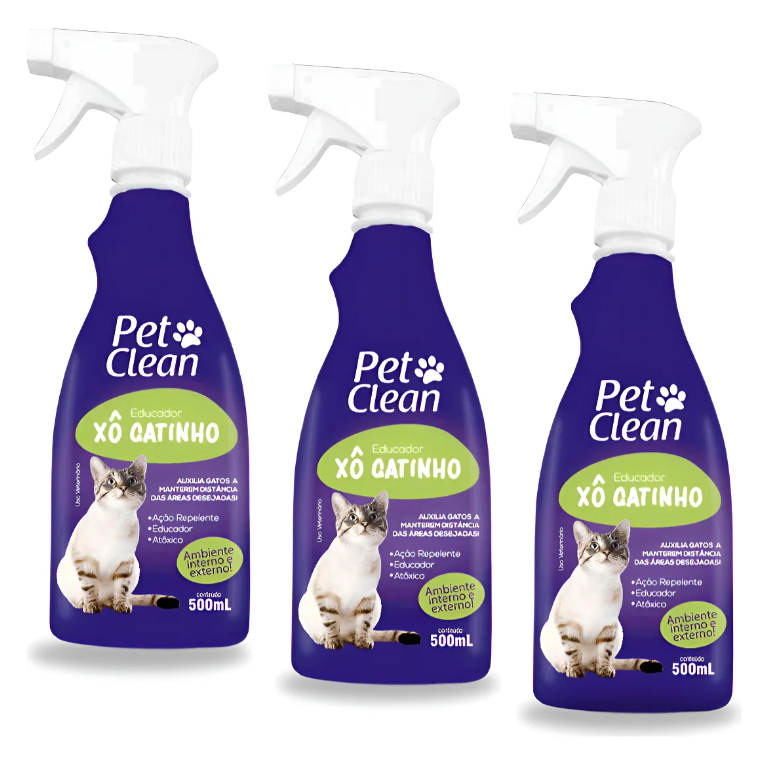Kit Com 3 Spray Educador Xô Gatinho Pet Clean em Oferta na Shopee