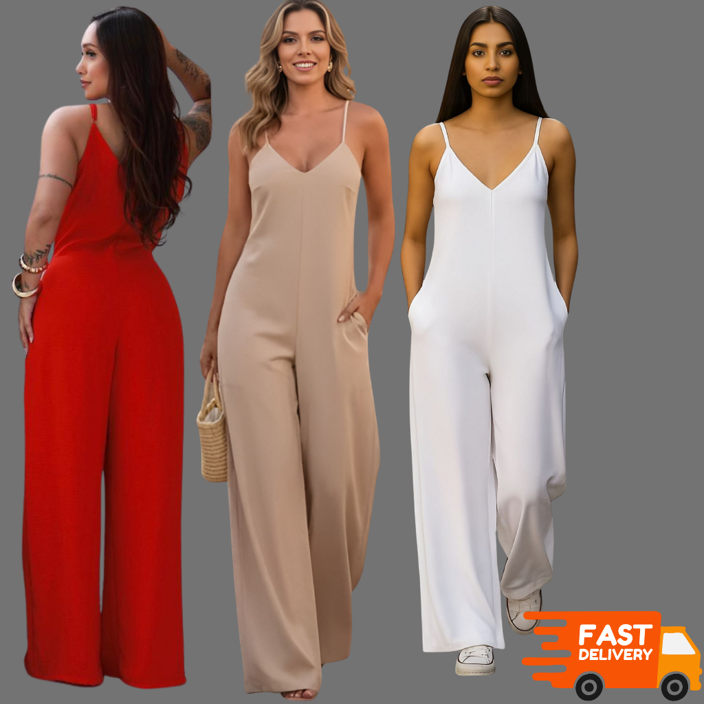 Macacão Soltinho Confortável Fresquinho Moda Verão Fashion